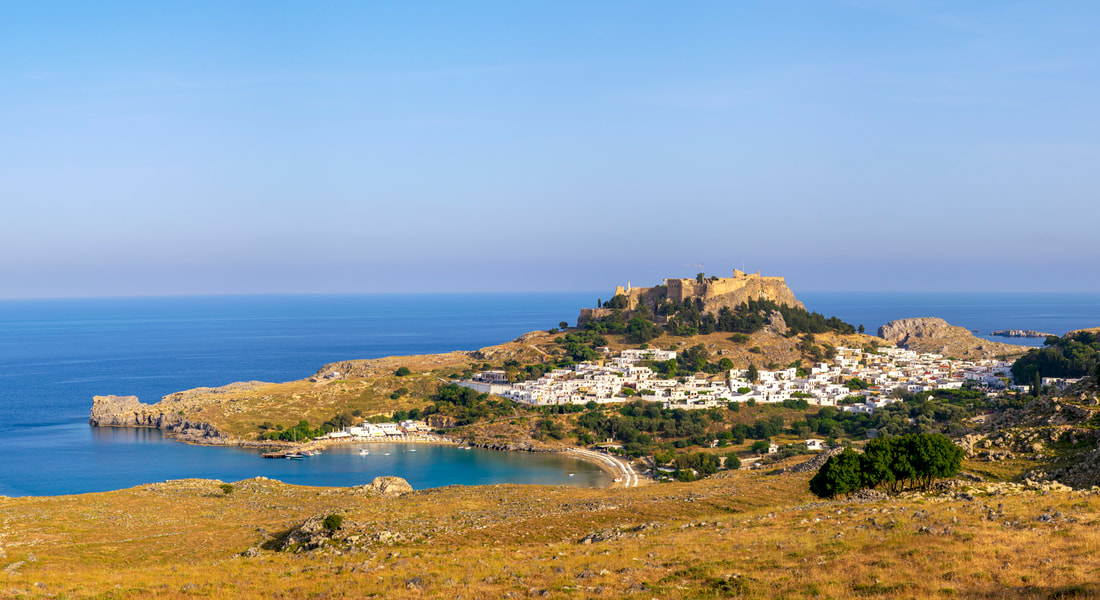 Looking at Lindos, Rhodes from afar