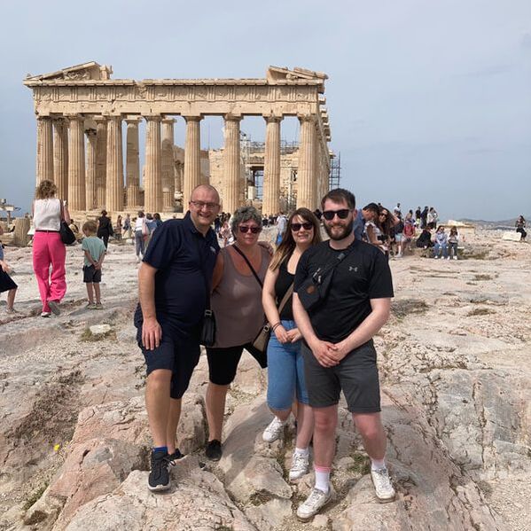 Chris, Marian, Caroline and Ben at the Acropolis