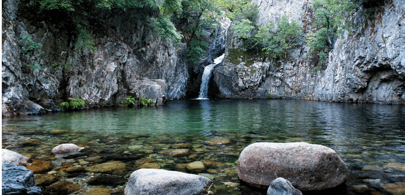 A waterfall pool on Samothraki