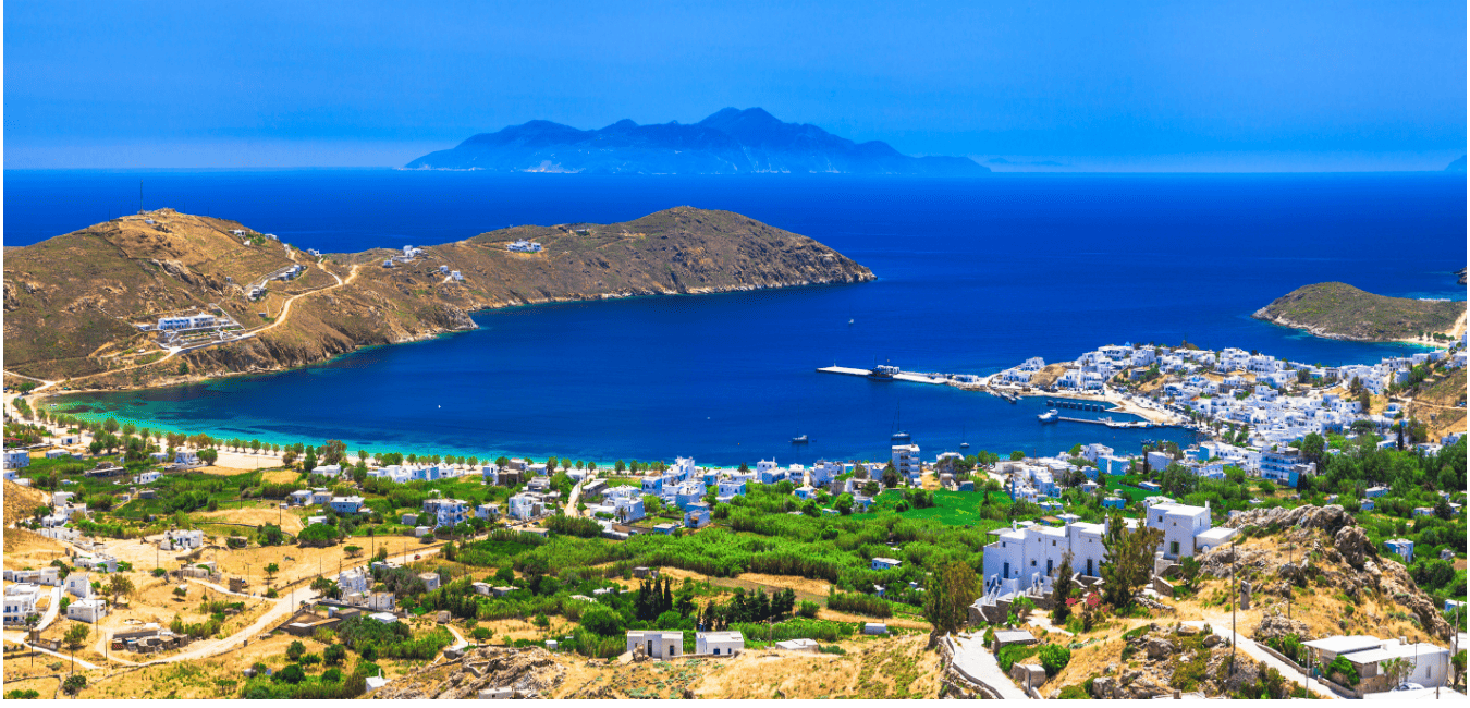 Looking down at the port of Serifos
